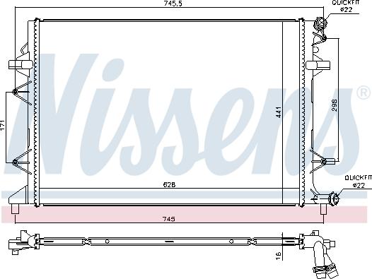 Nissens 65017 - Низкотемпературный охладитель, интеркулер autospares.lv