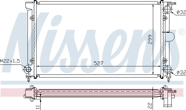 Nissens 691722 - Радиатор, охлаждение двигателя autospares.lv