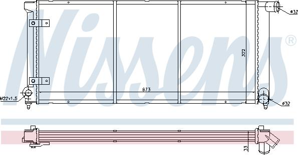 Nissens 65175 - Радиатор, охлаждение двигателя autospares.lv