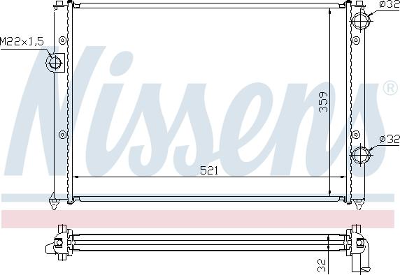 Nissens 652511 - Радиатор, охлаждение двигателя autospares.lv