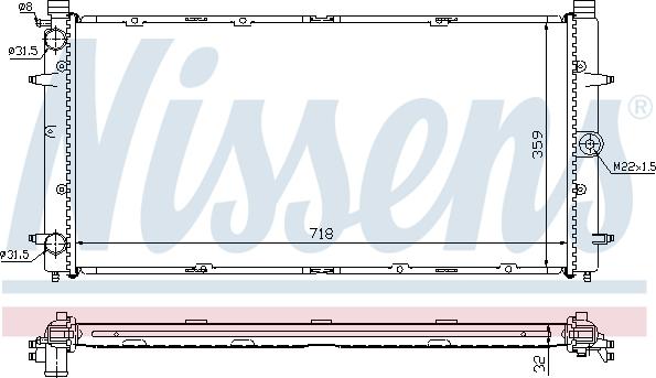 Nissens 65273A - Радиатор, охлаждение двигателя autospares.lv