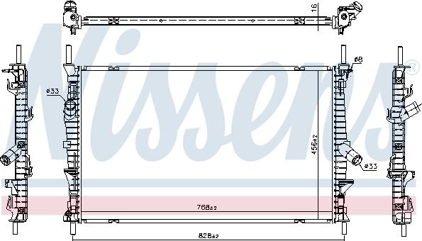 Nissens 66861 - Радиатор, охлаждение двигателя autospares.lv