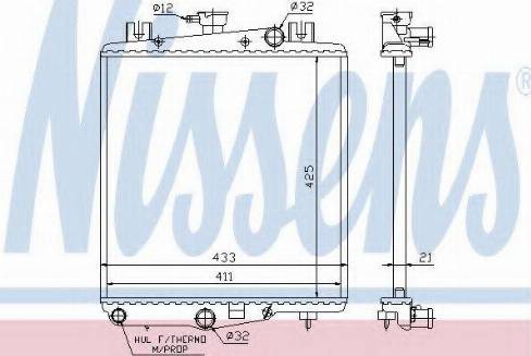 Nissens 60975 - Радиатор, охлаждение двигателя autospares.lv