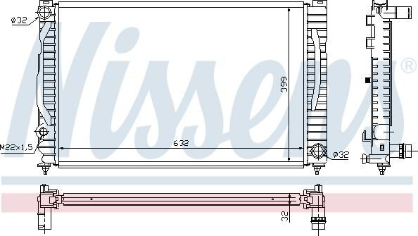 Nissens 691055 - Радиатор, охлаждение двигателя autospares.lv