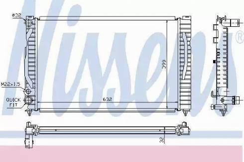 Nissens 60491A - Радиатор, охлаждение двигателя autospares.lv