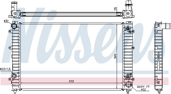 Nissens 60493A - Радиатор, охлаждение двигателя autospares.lv