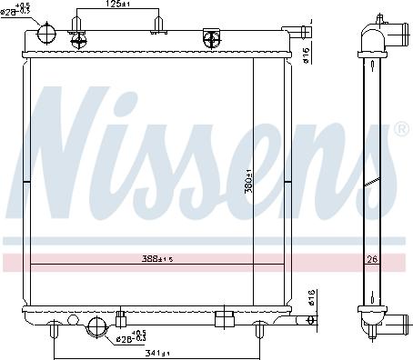 Nissens 606400 - Радиатор, охлаждение двигателя autospares.lv