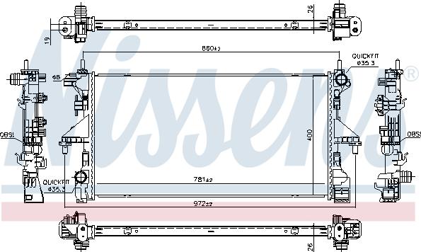 Nissens 606554 - Радиатор, охлаждение двигателя autospares.lv