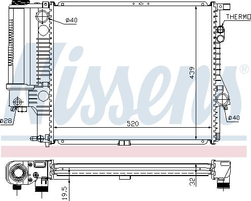 Nissens 60607 - Радиатор, охлаждение двигателя autospares.lv