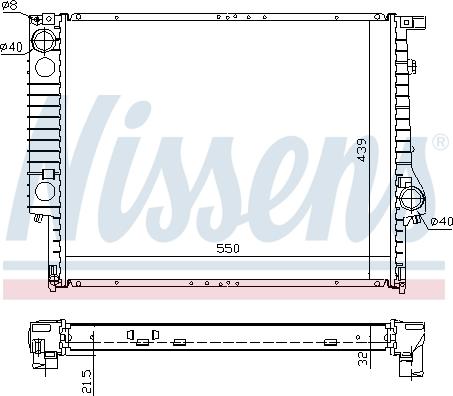 Nissens 60619A - Радиатор, охлаждение двигателя autospares.lv