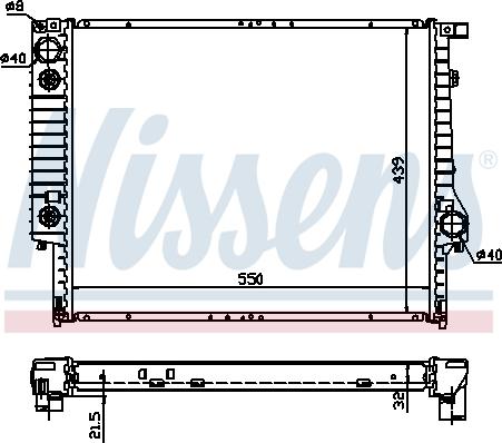 Nissens 60618A - Радиатор, охлаждение двигателя autospares.lv