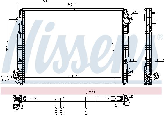 Nissens 606320 - Радиатор, охлаждение двигателя autospares.lv