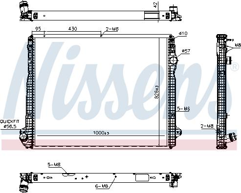 Nissens 606322 - Радиатор, охлаждение двигателя autospares.lv