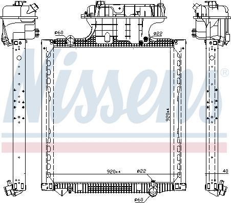 Nissens 606224 - Радиатор, охлаждение двигателя autospares.lv