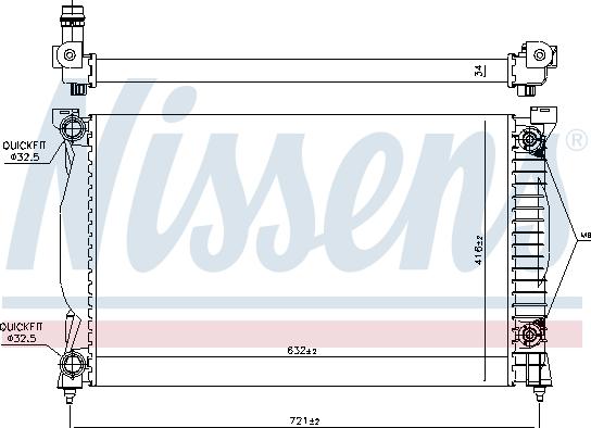 Nissens 60305A - Радиатор, охлаждение двигателя autospares.lv