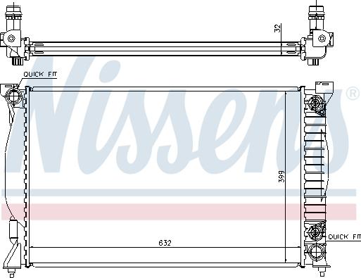 Nissens 60300A - Радиатор, охлаждение двигателя autospares.lv