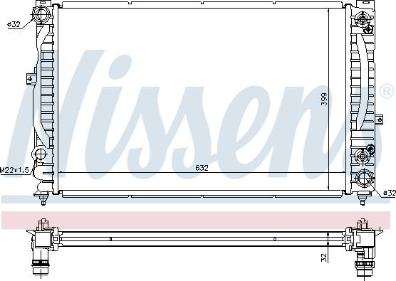 Nissens 60228A - Радиатор, охлаждение двигателя autospares.lv