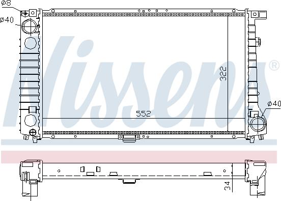 Nissens 60744A - Радиатор, охлаждение двигателя autospares.lv