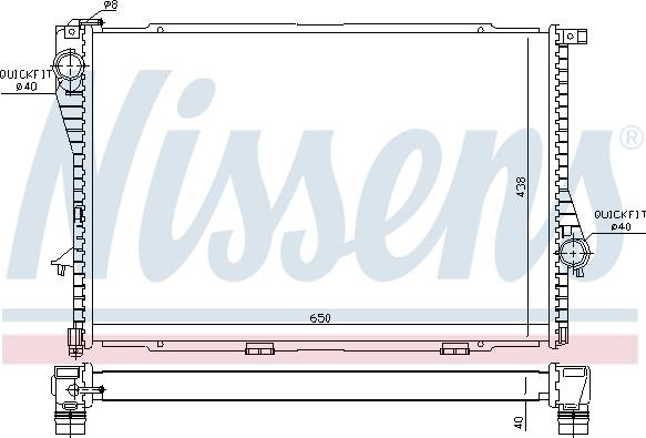 Nissens 60754A - Радиатор, охлаждение двигателя autospares.lv