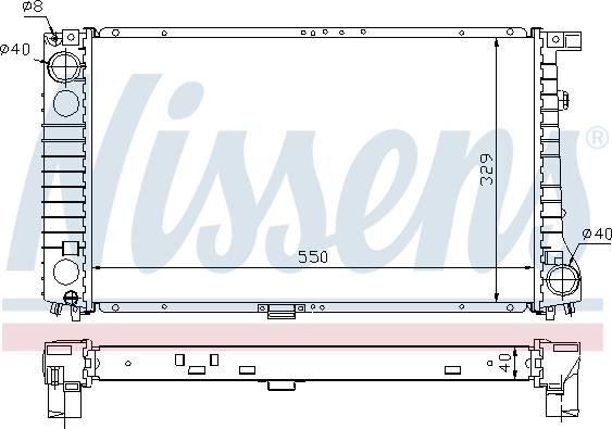 Nissens 60757A - Радиатор, охлаждение двигателя autospares.lv