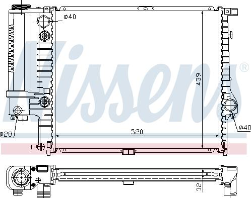 Nissens 60709A - Радиатор, охлаждение двигателя autospares.lv