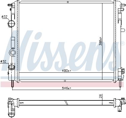 Nissens 607085 - Радиатор, охлаждение двигателя autospares.lv