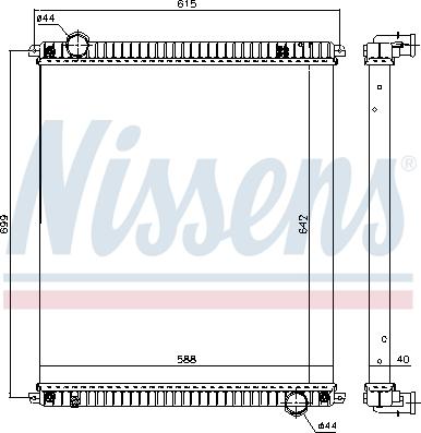 Nissens 61967 - Радиатор, охлаждение двигателя autospares.lv