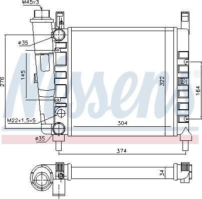 Nissens 61930 - Радиатор, охлаждение двигателя autospares.lv