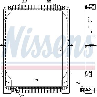 Nissens 61971A - Радиатор, охлаждение двигателя autospares.lv