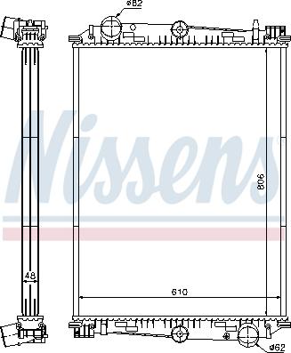 Nissens 614400 - Радиатор, охлаждение двигателя autospares.lv