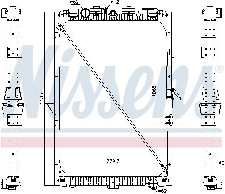 Nissens 61447 - Радиатор, охлаждение двигателя autospares.lv