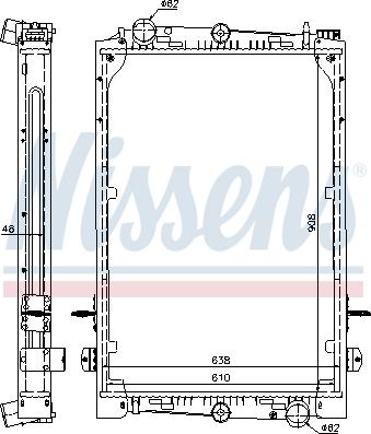 Nissens 61427A - Радиатор, охлаждение двигателя autospares.lv