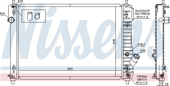 Nissens 616904 - Радиатор, охлаждение двигателя autospares.lv