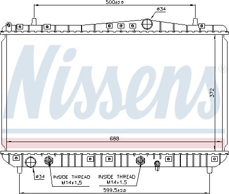 Nissens 61665 - Радиатор, охлаждение двигателя autospares.lv