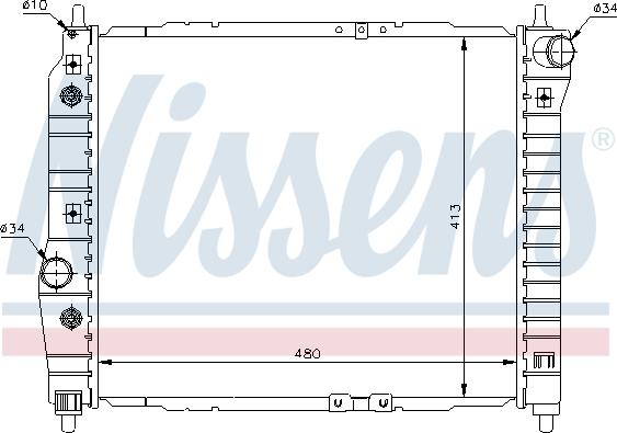 Nissens 61635 - Радиатор, охлаждение двигателя autospares.lv