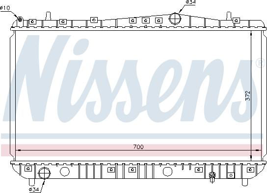 Nissens  61633 - Радиатор, охлаждение двигателя autospares.lv