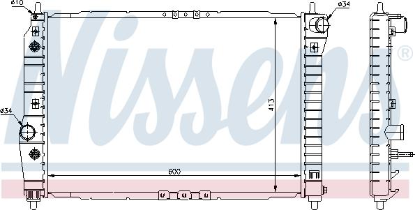 Nissens  61637 - Радиатор, охлаждение двигателя autospares.lv