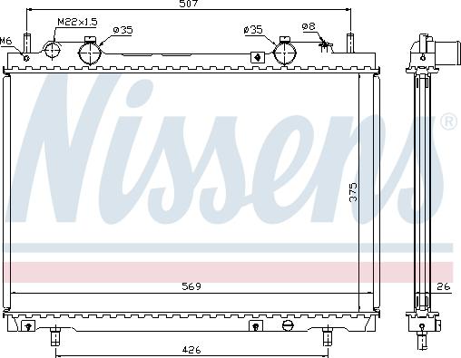 Nissens 61672A - Радиатор, охлаждение двигателя autospares.lv