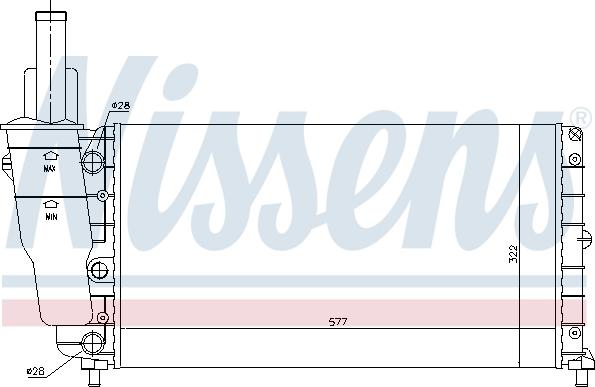 Nissens 61858 - Радиатор, охлаждение двигателя autospares.lv