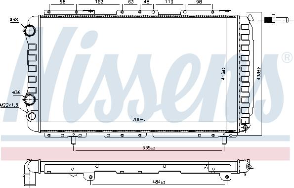 Nissens 61862 - Радиатор, охлаждение двигателя autospares.lv