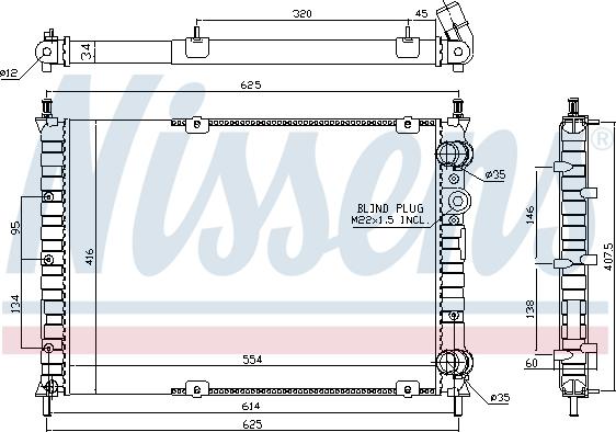 Nissens 691060 - Радиатор, охлаждение двигателя autospares.lv