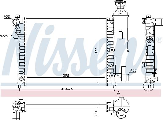 Nissens 61358 - Радиатор, охлаждение двигателя autospares.lv