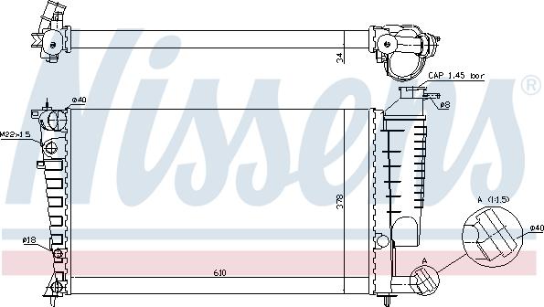 Nissens 61316A - Радиатор, охлаждение двигателя autospares.lv