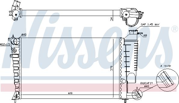 Nissens 61318A - Радиатор, охлаждение двигателя autospares.lv