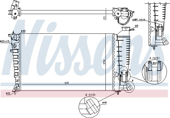 Nissens 690733 - Радиатор, охлаждение двигателя autospares.lv