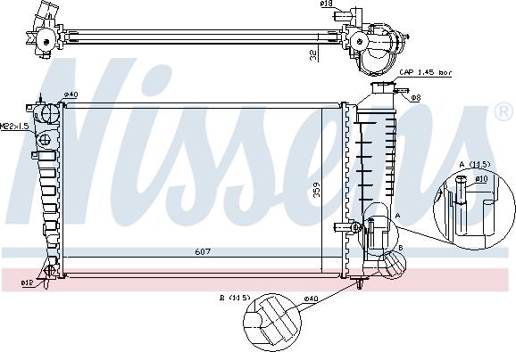 Nissens 61329A - Радиатор, охлаждение двигателя autospares.lv