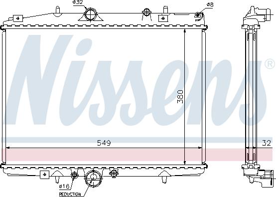 Nissens 61292A - Радиатор, охлаждение двигателя autospares.lv