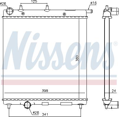 Nissens 61278 - Радиатор, охлаждение двигателя autospares.lv