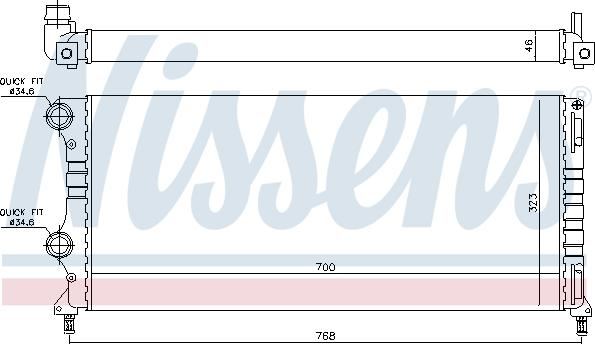 Nissens 61765 - Радиатор, охлаждение двигателя autospares.lv