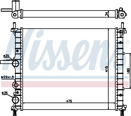 Nissens 694727 - Радиатор, охлаждение двигателя autospares.lv